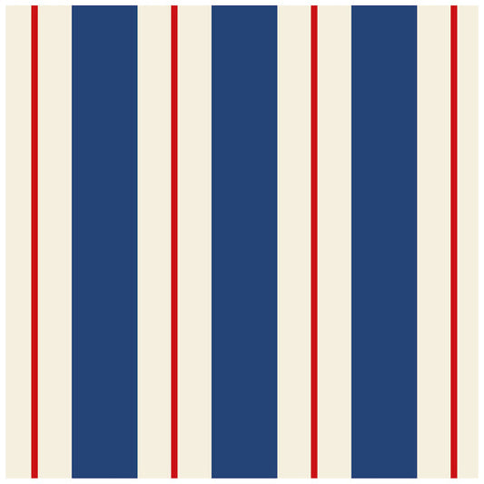 Navy & Red Awning Stripe Cocktail Napkins