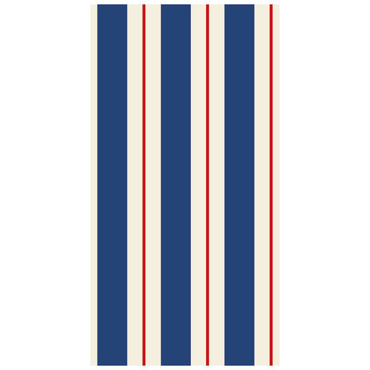 Navy & Red Awning Stipe Guest Napkins