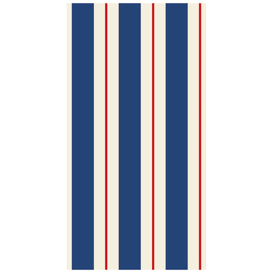 Navy & Red Awning Stipe Guest Napkins