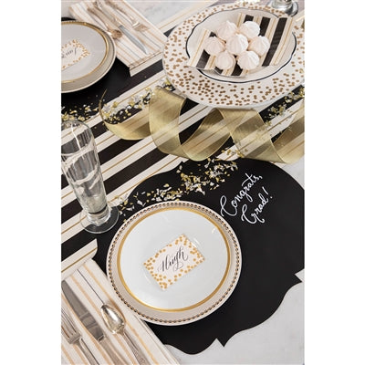 Black & Gold Awning Stripe Runner