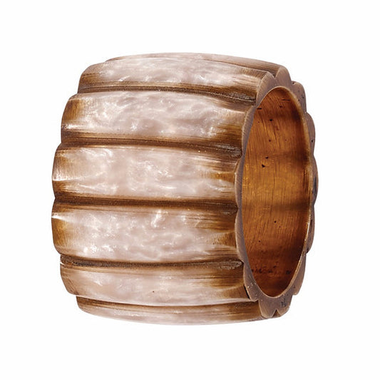 Pearlized Fence Napkin Ring Set/4