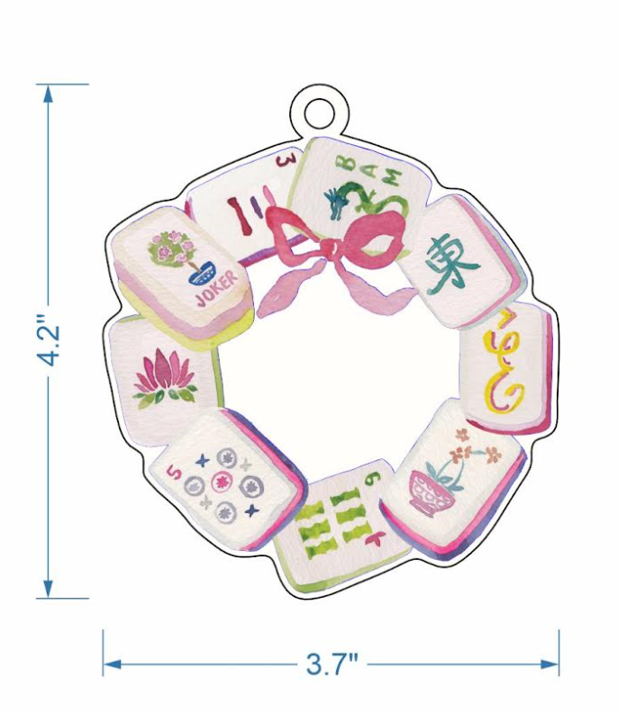 Mahjong Wreath Ornament