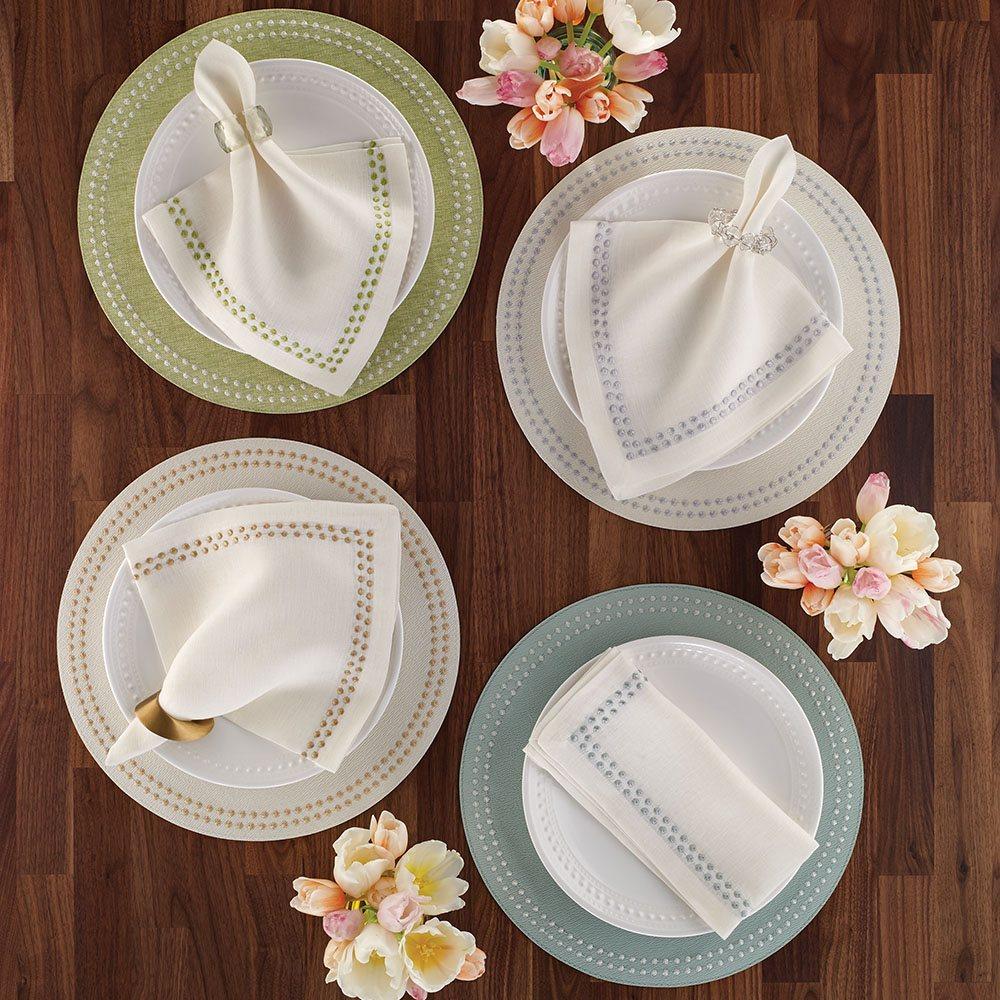 Pearls Beige White Placemats - Set/4