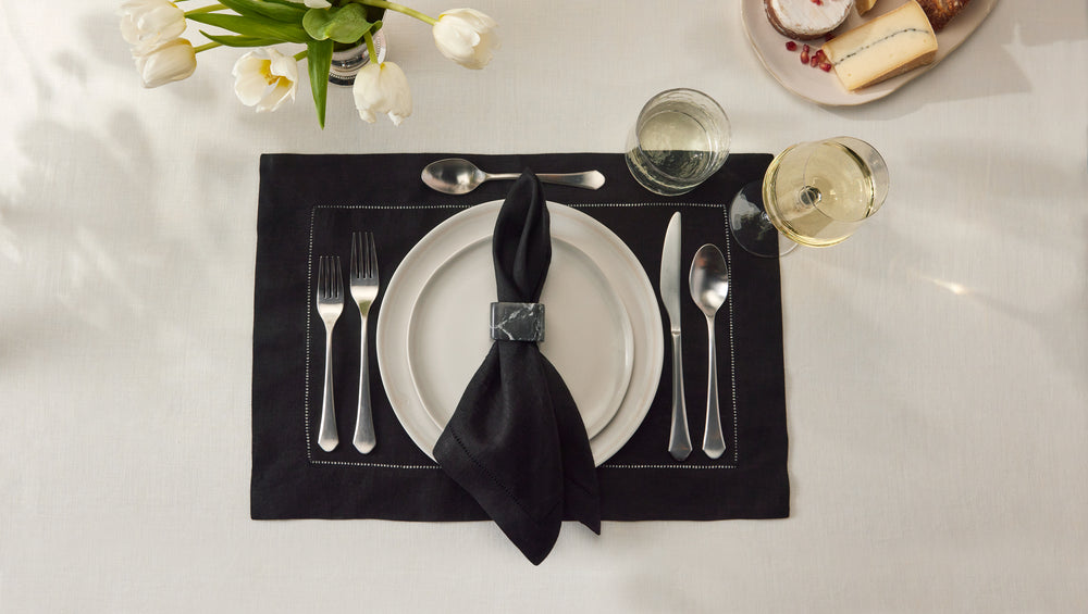 Festival Dinner Napkin Set/4 -  Black