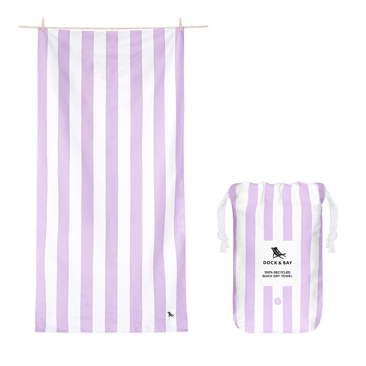 Quick Dry Towel - Lombok Lilac, (L)