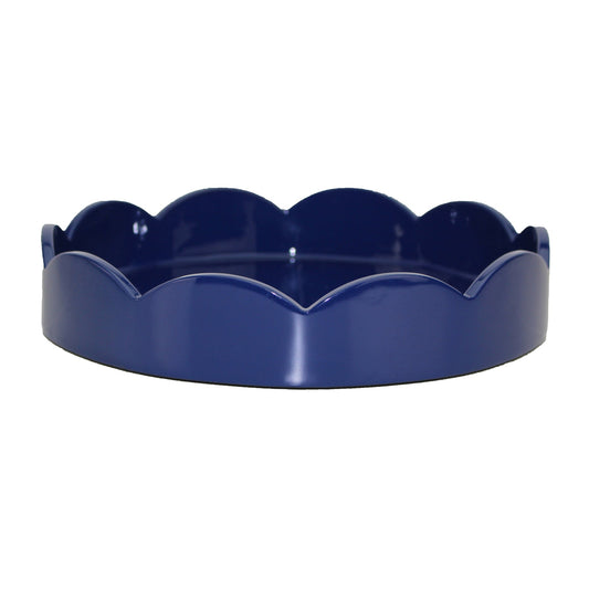 Small Round Scallop Tray - Navy Blue