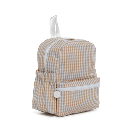 Mini Backer - Gingham Khaki