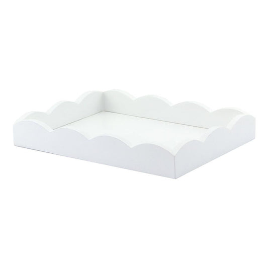 Small Scalloped Tray - White