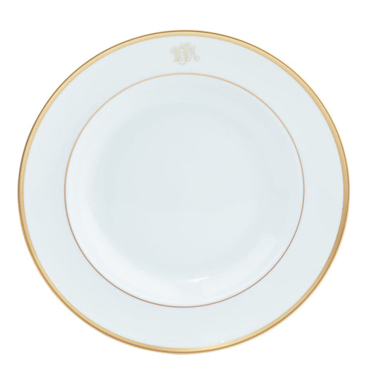 Signature Monogram Gold Salad Plate - Ultra White