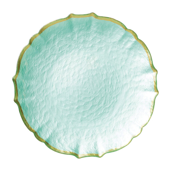 Baroque Glass Charger - Aqua