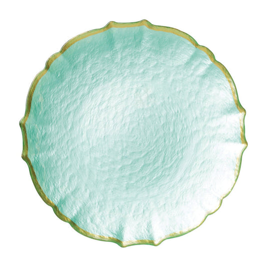 Baroque Glass Charger - Aqua