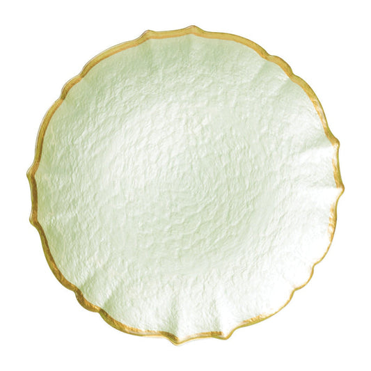 Baroque Glass Charger - Pistachio