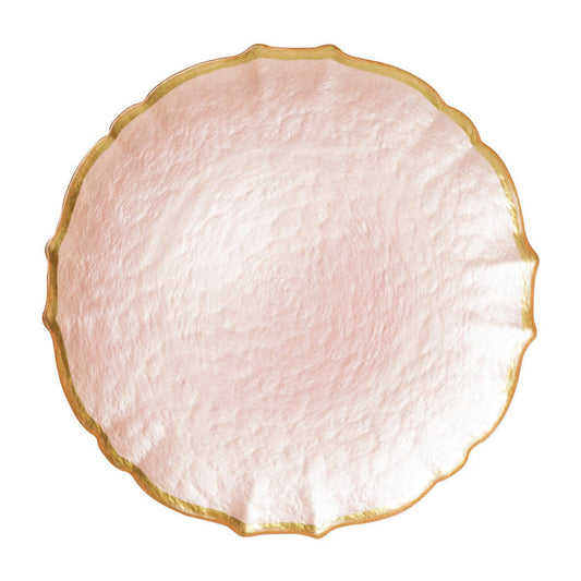 Baroque Glass Charger - Pink