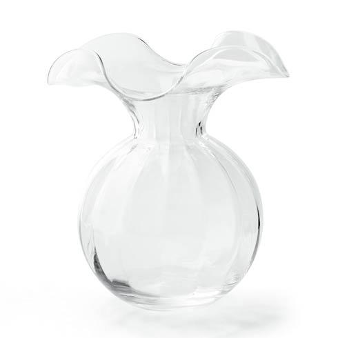 Hibiscus Glass Clear Medium Fluted Vase