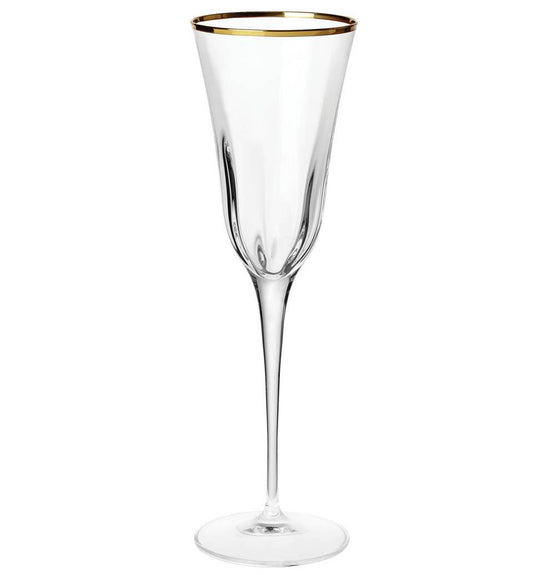 Optic Gold Champagne Glass
