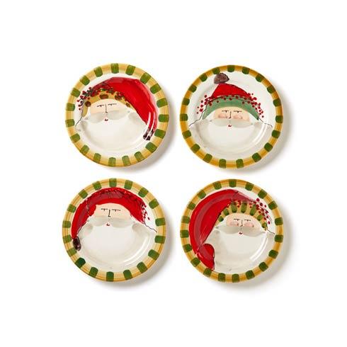 Old St. Nick Assorted Round Salad Plates - Set/4