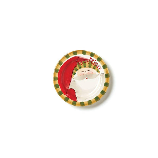 Old St. Nick Round Salad Plate - Striped Hat