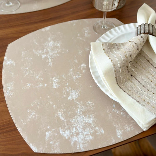 Velvet Placemats, Stone - Set/4
