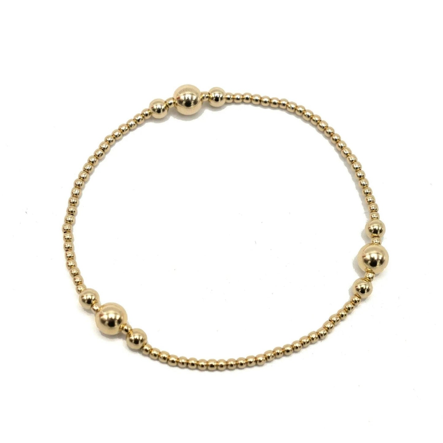 Nantucket 2x6 14K Gold Filled Beaded Bracelet: 6.5"