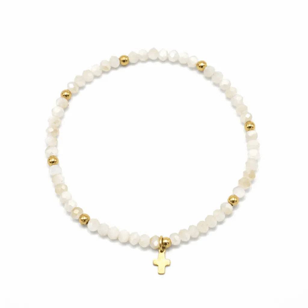 Luxe Cross Bracelet in WINTER WHITE