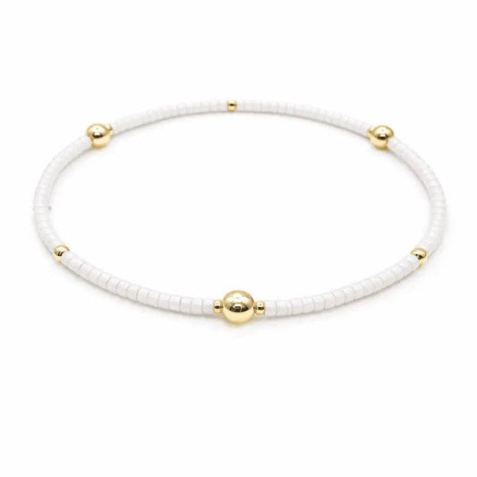 Game Day - White & Gold Filled Bracelet