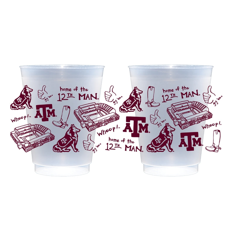 Texas A&M Shatterproof Cups - Set of 8
