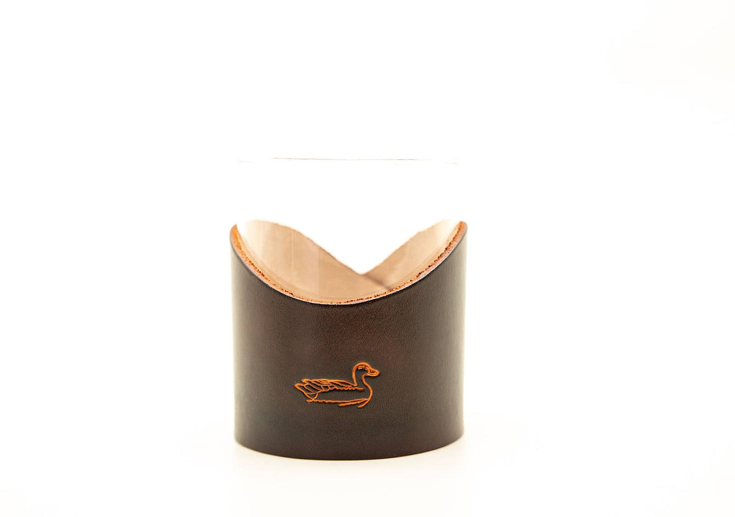 Leather Rocks Glass - Floating Duck