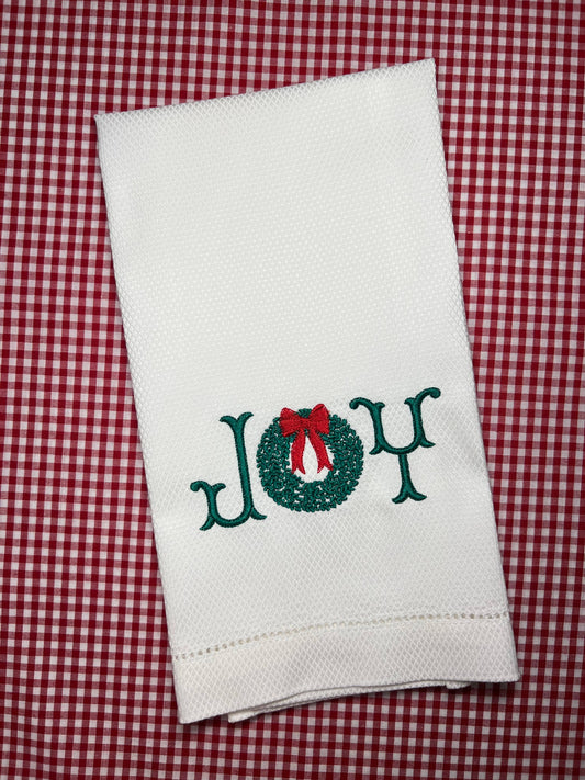 JOY Wreath Huck Towel