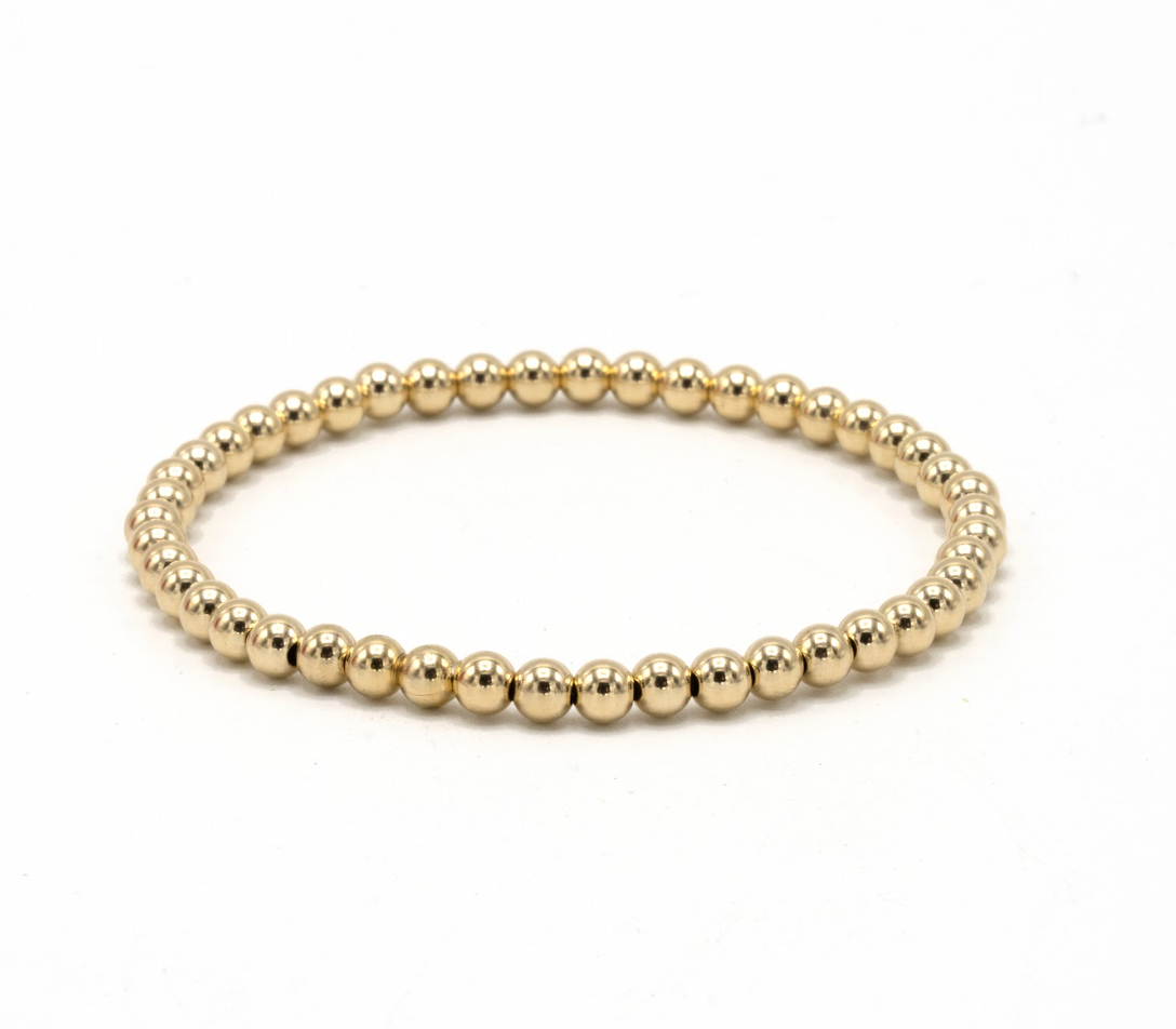 4mm 14k Gold Filled Karma Waterproof Bracelet - 6.5"