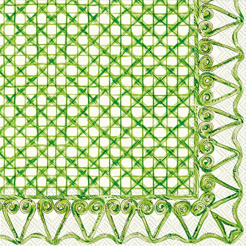 Botanical Cane Green Cocktail Napkins