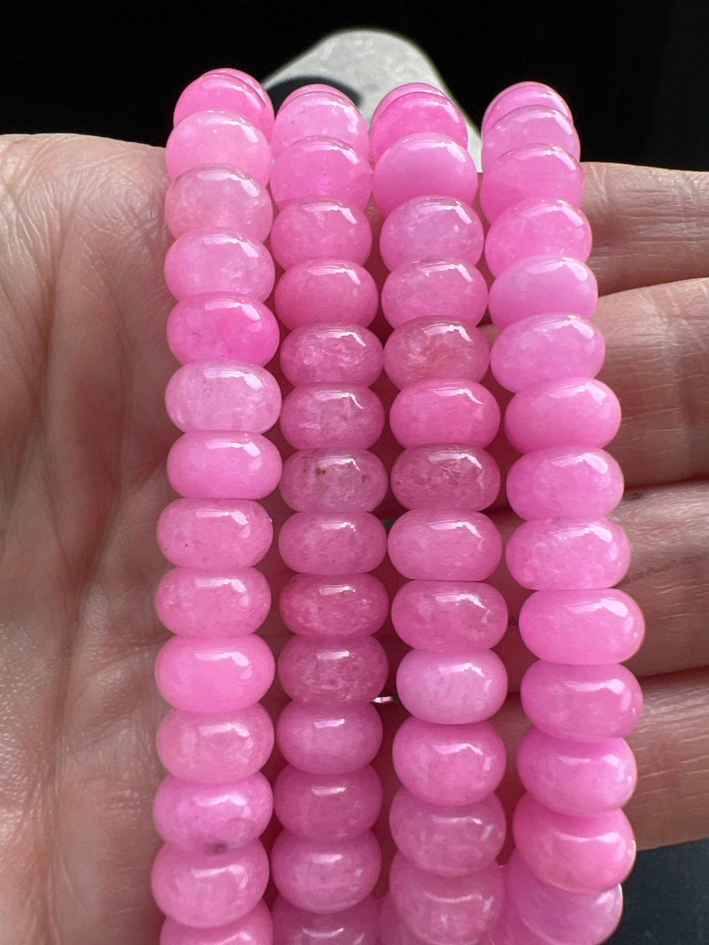 Lilly Gemstone Necklace 8mm - Hot pink