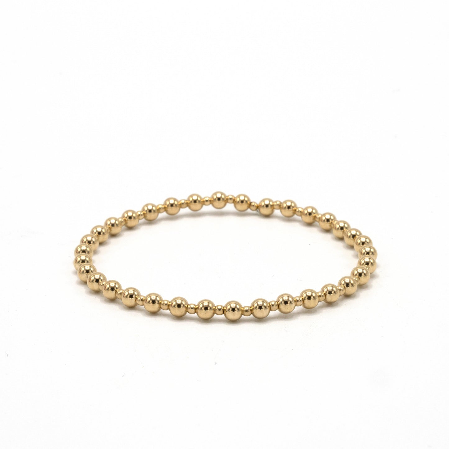 4mm+2mm+4mm Gold Filled Waterproof Dimension Bracelet - 6.5"