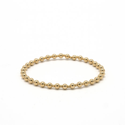 4mm+2mm+4mm Gold Filled Waterproof Dimension Bracelet - 6.5"