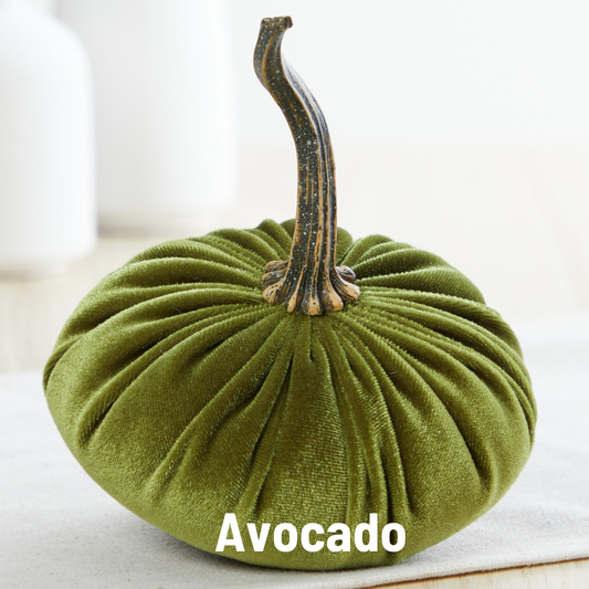 Pumpkin Small Velvet - Avocado