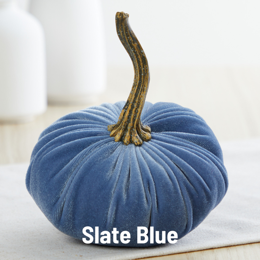 Pumpkin Small Velvet - Slate Blue