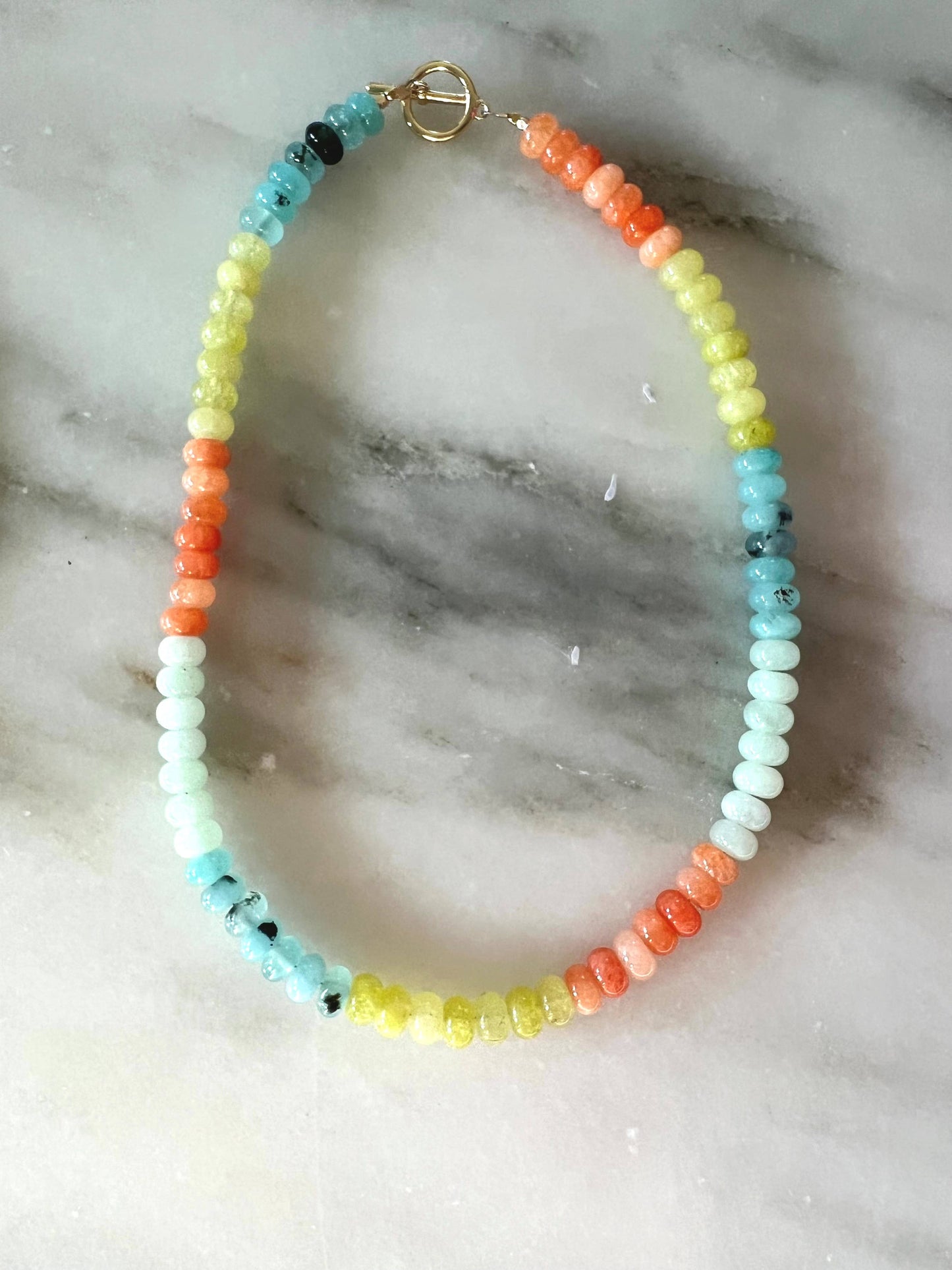 Lilly Gemstone Necklace 8mm - Watermelon