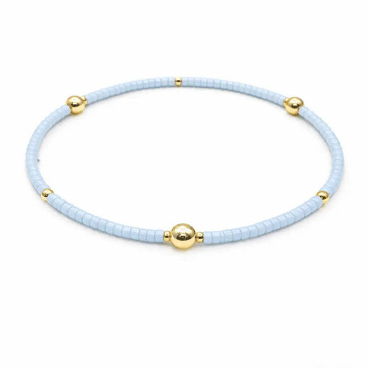 Game Day - Light Blue & Gold Filled Bracelet - 7"