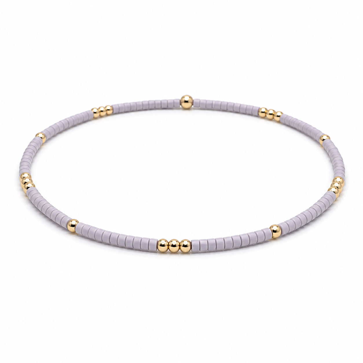 2mm Newport LAVENDER + Gold Filled Waterproof Bracelet: 6.5"