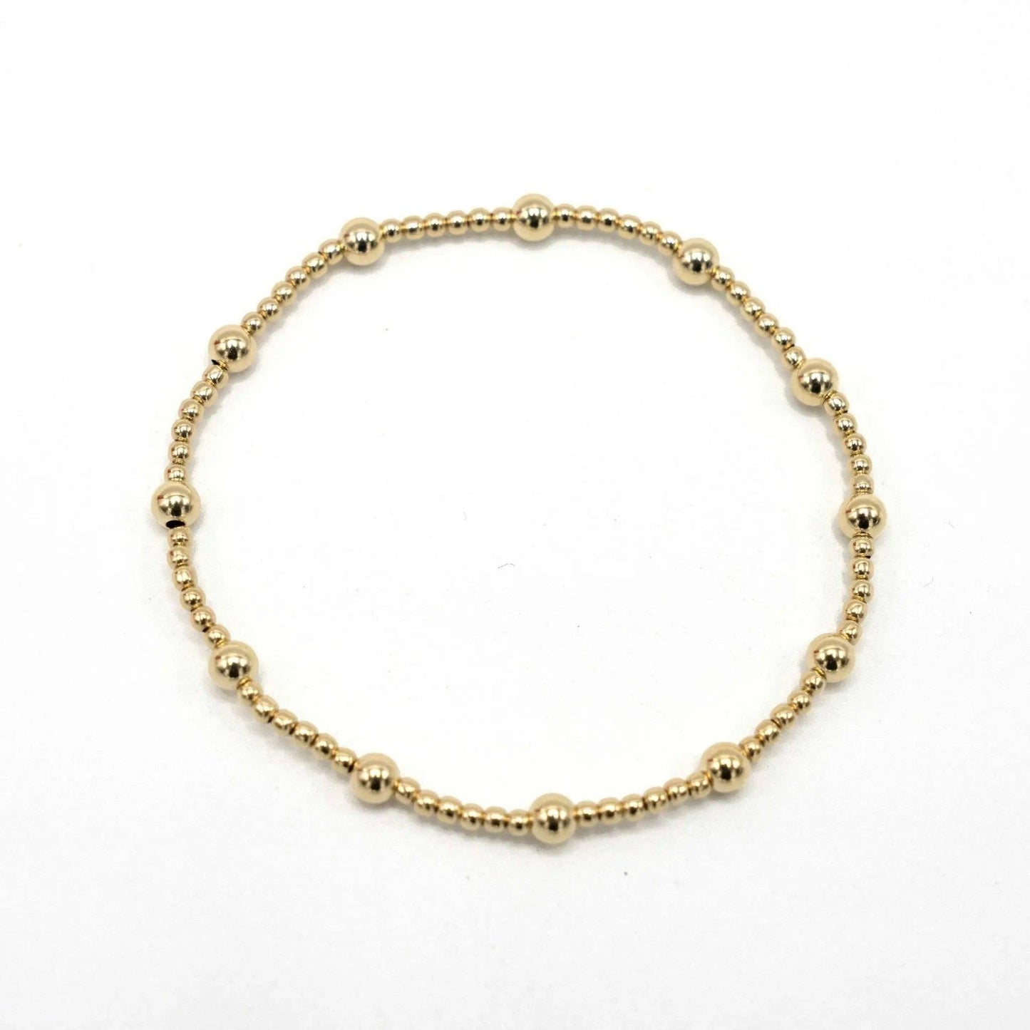 Malibu 2x4 14k Gold Filled Beaded Bracelet - 2mm4 / 6.5"