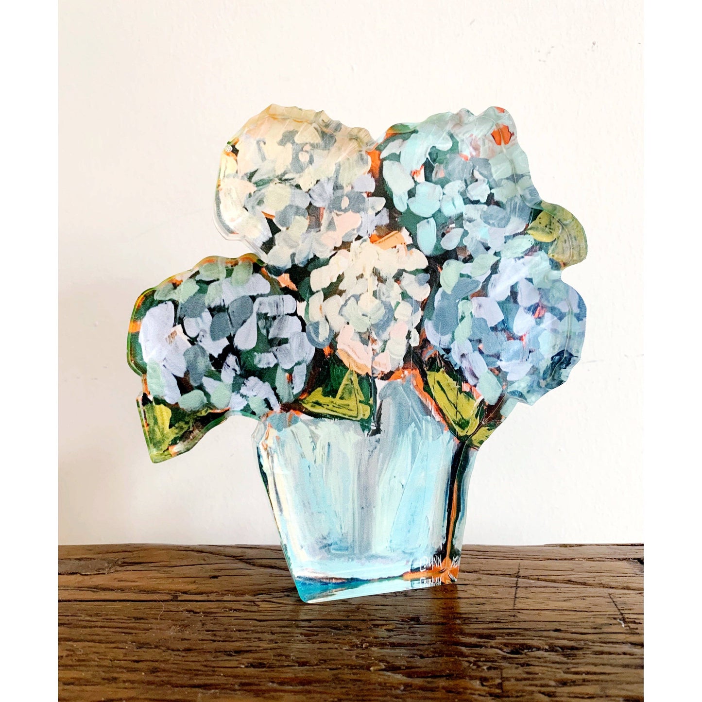 Blue Hydrangea Acrylic Bloom Block - Bitty