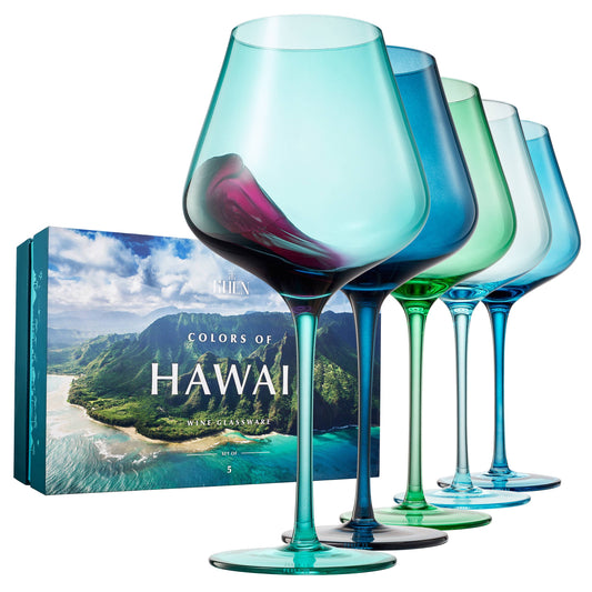 Beaches of Hawaii - Wine Glasses Set/5