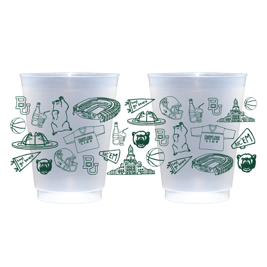 Baylor Shatterproof Cups - Set of 8