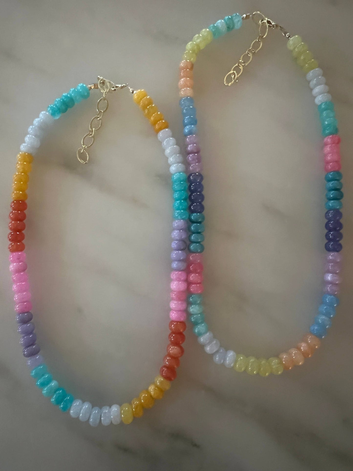 Lilly Gemstone Necklace 8mm - Hot pink