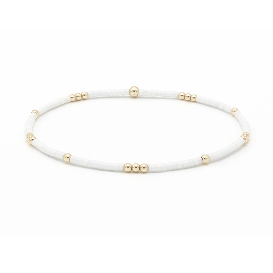 2mm Newport Cotton + Gold Filled Waterproof Bracelet - 7.0"