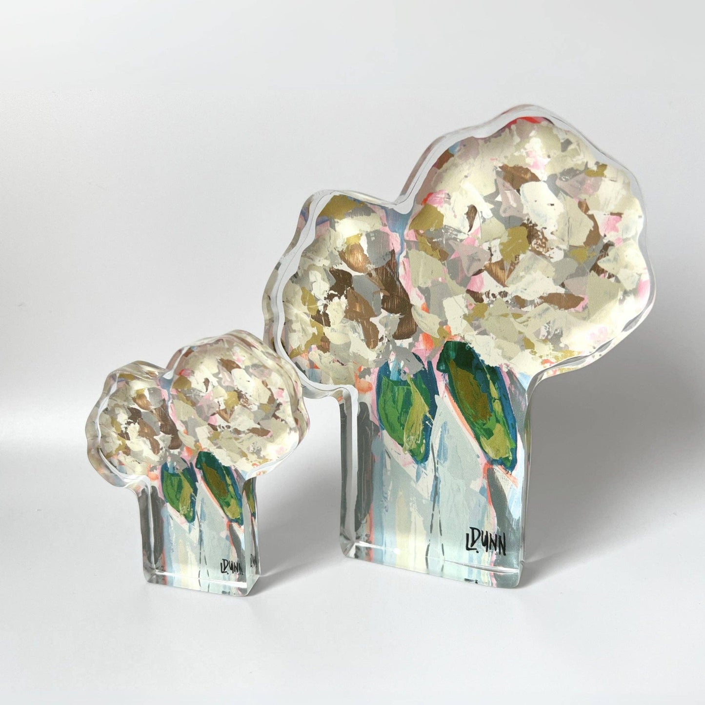 Two Hydrangea Blooms Acrylic Block - Bitty