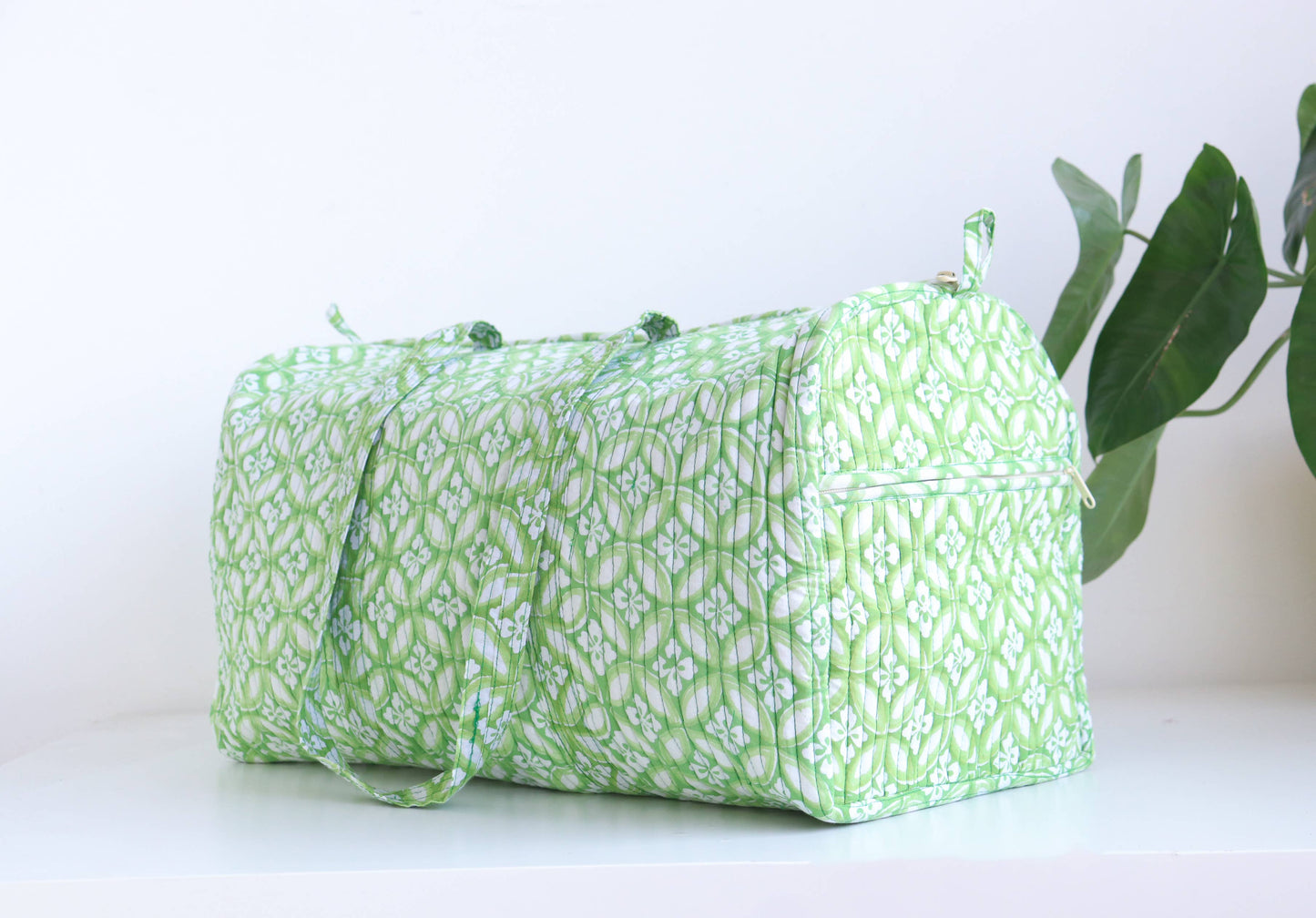 Floral Quilted Overnight Bag