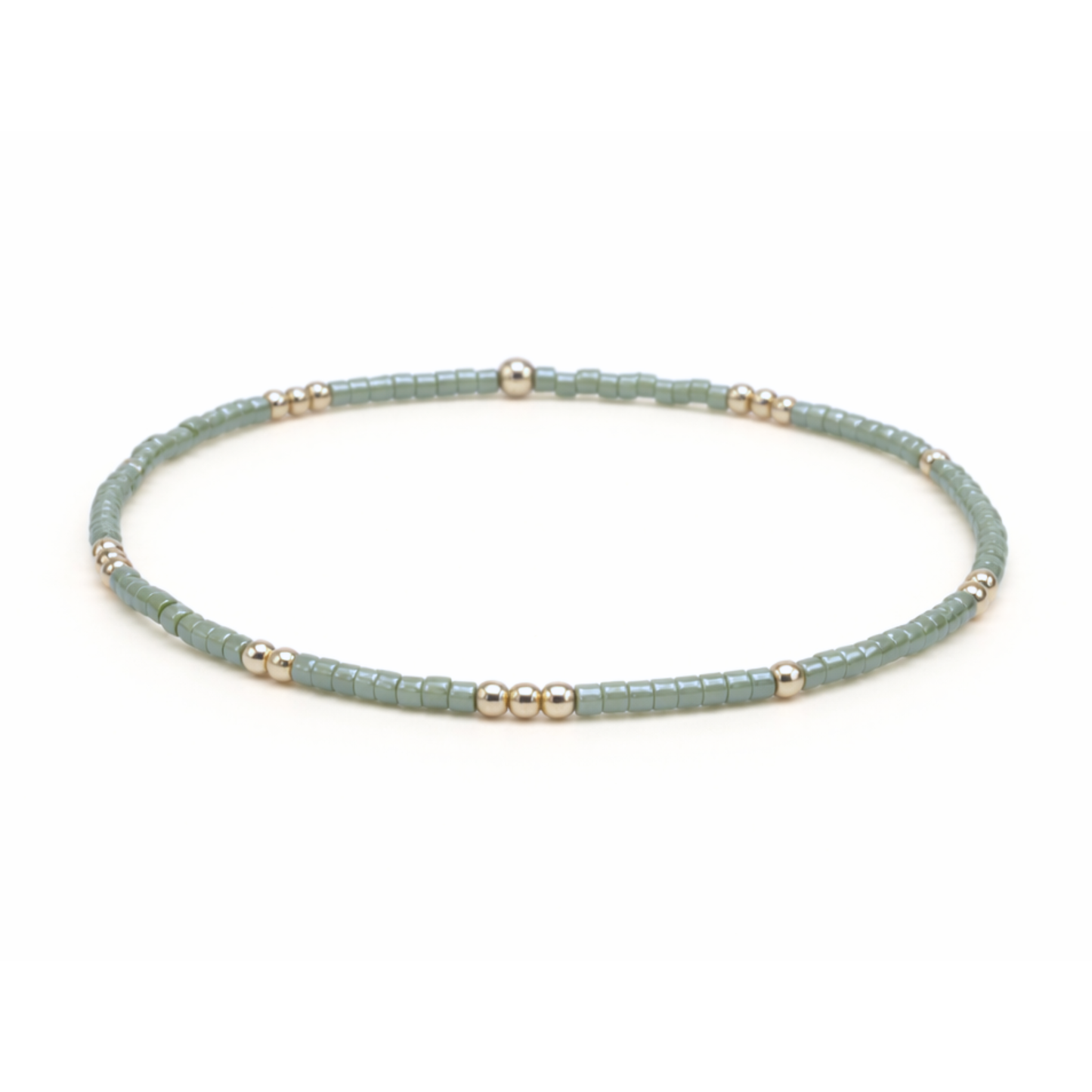2mm Newport Evergreen + Gold Filled Waterproof Bracelet - 6.5"