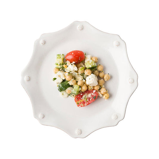 Berry & Thread Scallop Dessert/Salad Plate - Whitewash