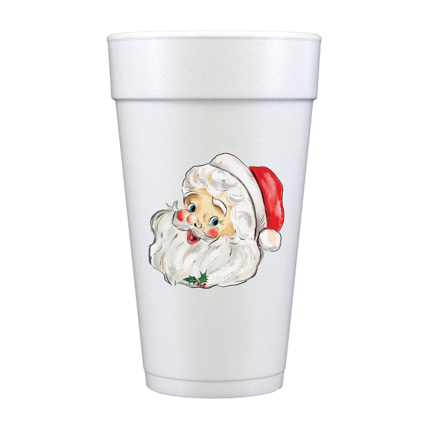 Jolly Santa Merry Christmas Full Color Foam Cups