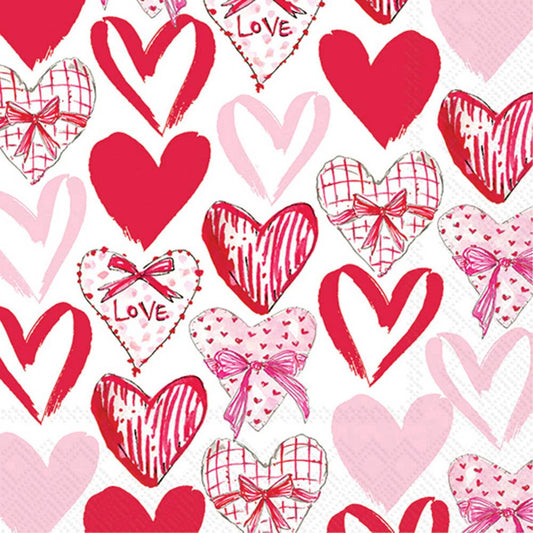 Valentine Hearts Paper Cocktail Napkins